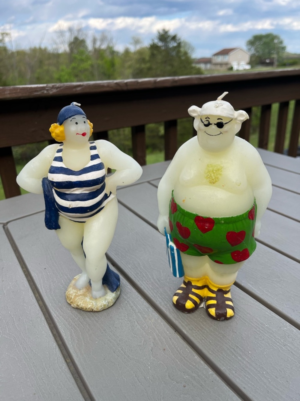 Candle  Beach Bathing Suit Woman & Man Set Swim Vtg By BOSTON WAREHOUSE